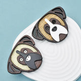 Wood Dog Brooches Cute Animal Pin Casual Party Accessory
