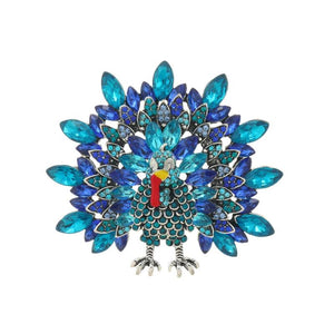 Muylinda Crystal Turkey Brooch Rhinestone Animal Pin 2 Colors