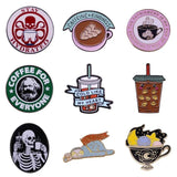 Sloth Coffee Cup Enamel Pin Octopus Brooch Lapel Badges Jewelry Gift