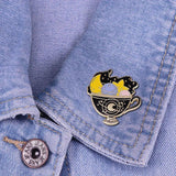 Sloth Coffee Cup Enamel Pin Octopus Brooch Lapel Badges Jewelry Gift