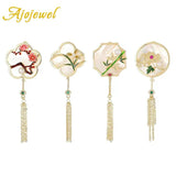 Chinese Crystal Plum Orchid Chrysanthemum Bamboo Brooch