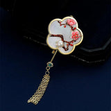 Chinese Crystal Plum Orchid Chrysanthemum Bamboo Brooch