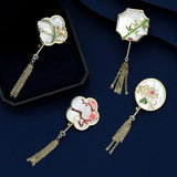 Chinese Crystal Plum Orchid Chrysanthemum Bamboo Brooch