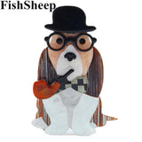 FishSheep Dog Brooch Pins For Women Cute Animal Brooch Jewelry