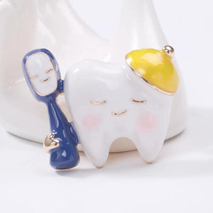 Tooth Brush Shape Brooch Animal Bird Pins Women's Brooch