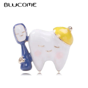 Tooth Brush Shape Brooch Animal Bird Pins Women's Brooch