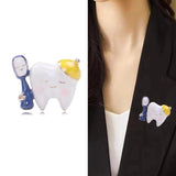Tooth Brush Shape Brooch Animal Bird Pins Women's Brooch