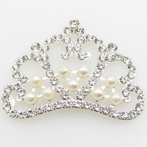 Princess Pearl Crystal Crown Rhinestone Tiara Birthday Wedding