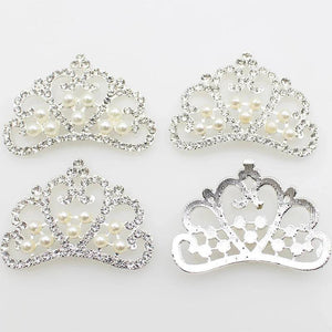 Princess Pearl Crystal Crown Rhinestone Tiara Birthday Wedding