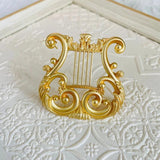 Classical Elegance Harp Brooch, Matte Alloy Plated Corsage