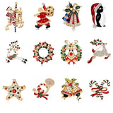 Christmas Brooch Snowflake Santa Deer Bell Cap Pin