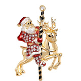 Christmas Brooch Snowflake Santa Deer Bell Cap Pin