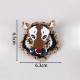 Vintage Big Acrylic Tiger Brooch Pin Resin Animal Big Cat Brooches