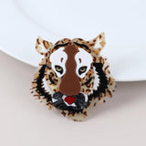 Vintage Big Acrylic Tiger Brooch Pin Resin Animal Big Cat Brooches