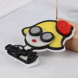 Red Hat Girl Acrylic Brooch Cartoon Glasses Badge