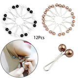 12pcs Pearl Muslim Women Shawl Scarf Hijab Clips