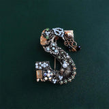 Vintage Gem Pearl Rhinestone Letter Brooch Initial Alphabet for Women