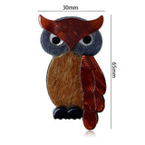Acrylic Owl Animal Brooch for Fall Sweaters