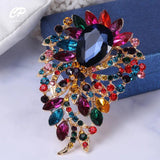 Elegant Rhinestone Glass Brooch for Women