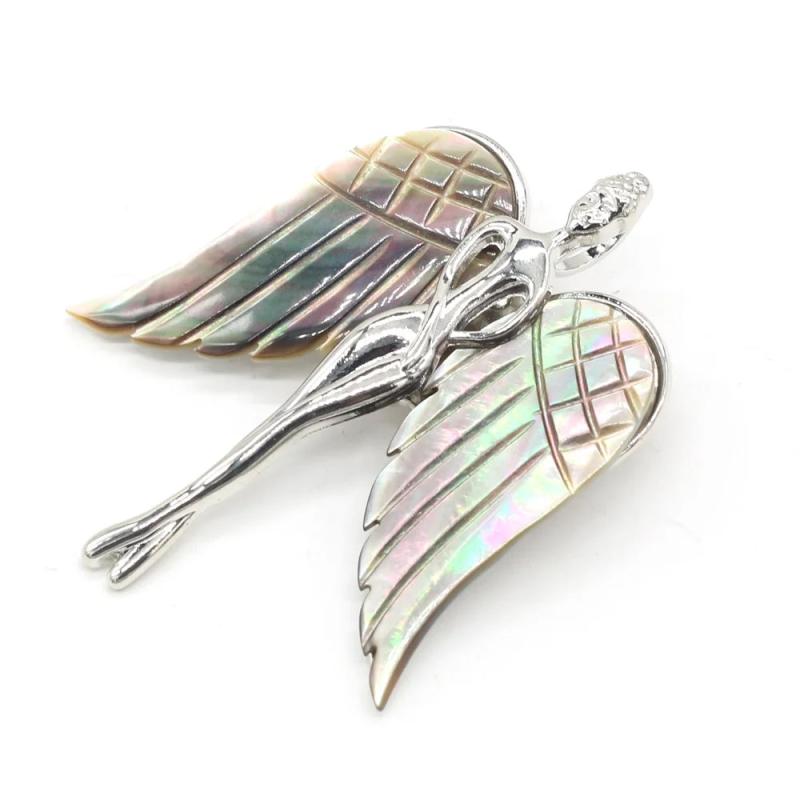 Natural Shell Wings Brooches Pins for Women Party DIY Jewelry Accessories
