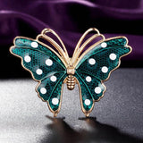 Red Enamel Butterfly Brooch for Women