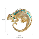 Exquisite Rhinestone Chameleon Brooch Pin - Big Winter Animal Pin