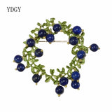 Cranberry Freshwater Pearl Green Stone Brooch