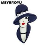 Women's Lady Shape Acrylic Brooches