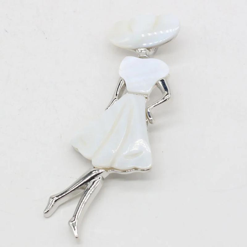 Natural Shell Pins Abalone Brooch Pendant for DIY Jewelry Making 30x38mm