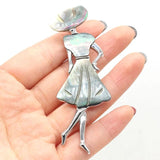 Natural Shell Pins Abalone Brooch Pendant for DIY Jewelry Making 30x38mm