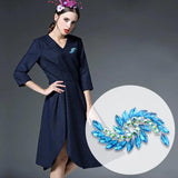 Crystal Pink/Blue Brooch Pin for Women
