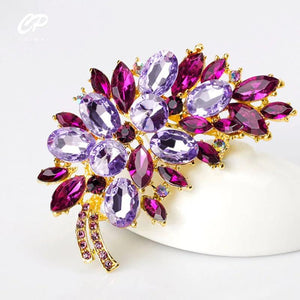 Rhinestone Crystal Brooch Bauhinia Brooch Silk Scarf Buckle