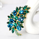 Rhinestone Crystal Brooch Bauhinia Brooch Silk Scarf Buckle