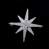 Wedding Corsage Star Brooches Pins CZ Gold-Plated Brooch
