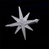 Wedding Corsage Star Brooches Pins CZ Gold-Plated Brooch