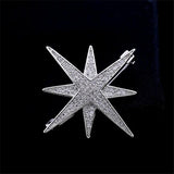 Wedding Corsage Star Brooches Pins CZ Gold-Plated Brooch