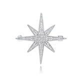Wedding Corsage Star Brooches Pins CZ Gold-Plated Brooch