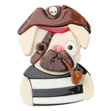 FishSheep Pirate Tobacco Pipe Dog Cat Acrylic Brooch for Women