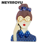 Lady Shape Acrylic Brooch for Women