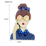 Lady Shape Acrylic Brooch for Women