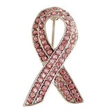 Pink Crystal Bowknot Brooch Breast Cancer Awareness Pin Jewelry