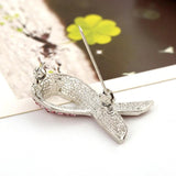 Pink Crystal Bowknot Brooch Breast Cancer Awareness Pin Jewelry