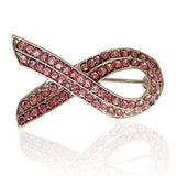 Pink Crystal Bowknot Brooch Breast Cancer Awareness Pin Jewelry