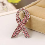 Pink Crystal Bowknot Brooch Breast Cancer Awareness Pin Jewelry
