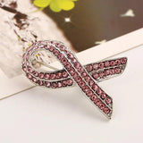 Pink Crystal Bowknot Brooch Breast Cancer Awareness Pin Jewelry