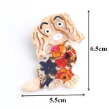 Resin Flower Dog Brooch for Women Girl Animal Pins