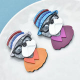 Acrylic Dog Brooches 2-color Wear Hat Glasses Pets Party Office Pin