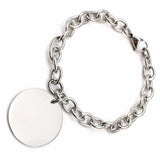 Engravable Charm Pendant Women Chain Link Bracelet with Laser Logo