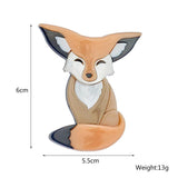 Acrylic Cartoon Khaki Fox Brooches For Women Men