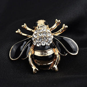 Stylish Bee Brooch Pin Enamel Rhinestone Accessory for Women
